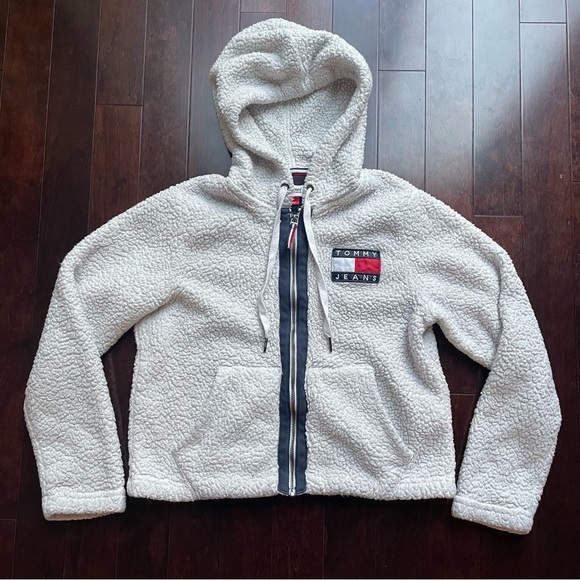 Tommy Hilfiger Jackets & Blazers - Tommy Hilfiger women’s full zip jacket sweater with hood size Medium